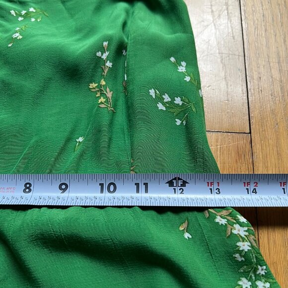 Faithfull The Brand Size L Green Floral Elsa Tie Shoulder Wide Leg Jumpsuit - Picture 16 of 16